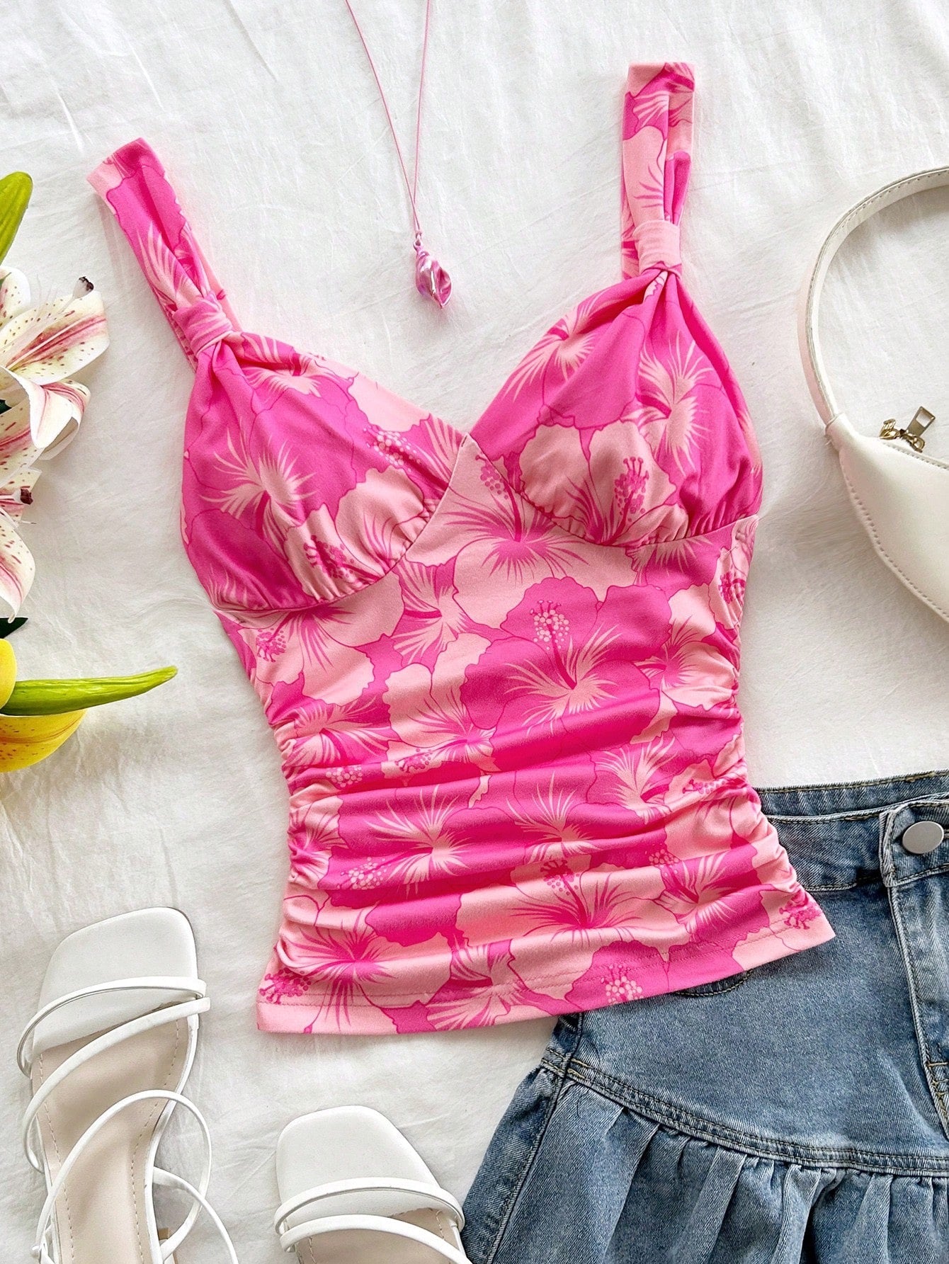 Top floral mesh