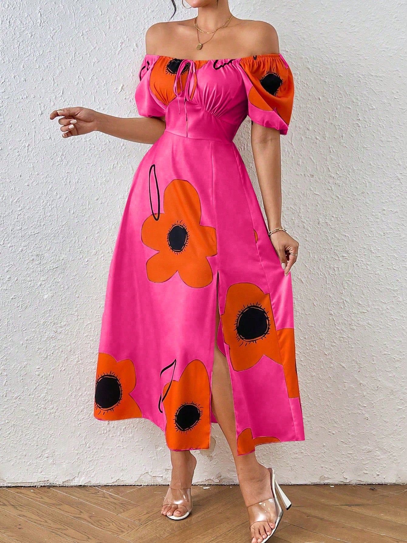 Vestido rosa ardiente