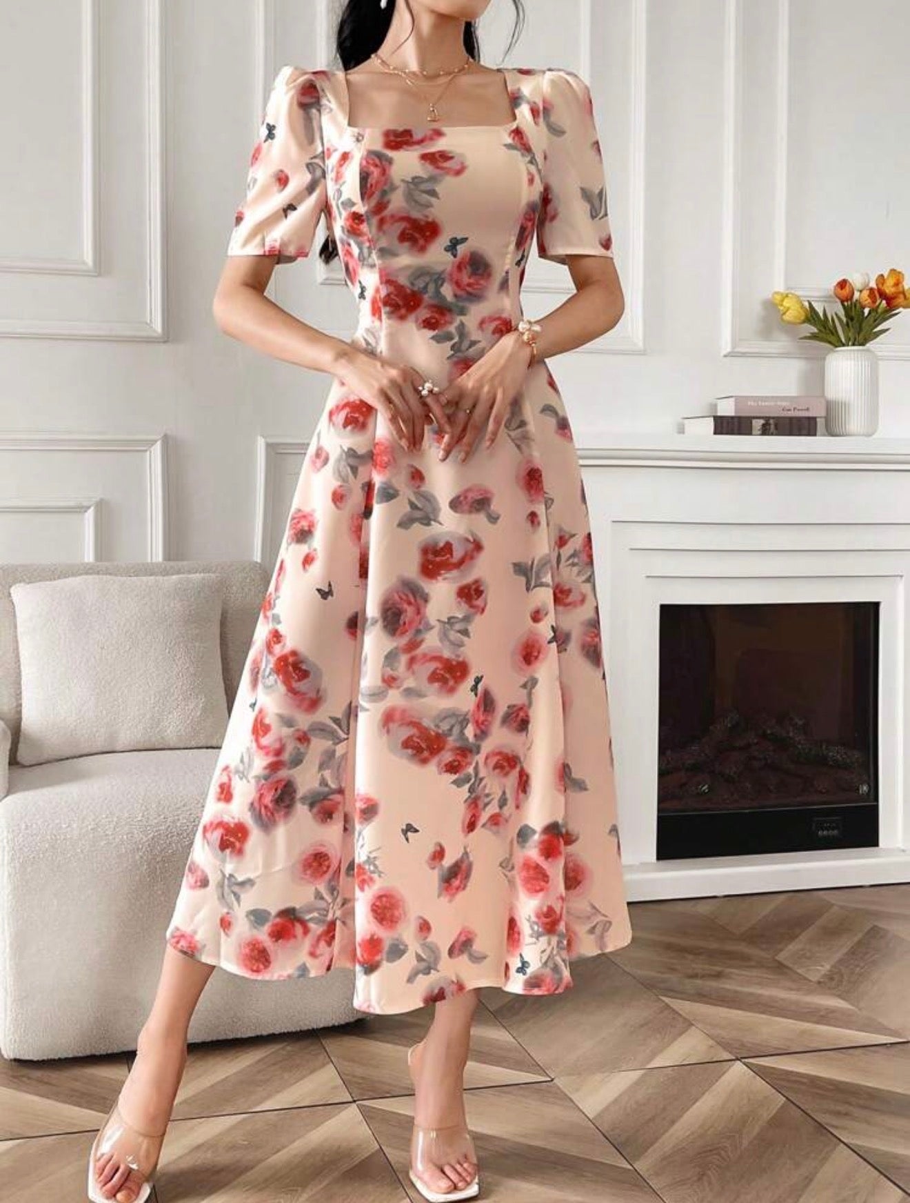 Vestido cuello cuadrado