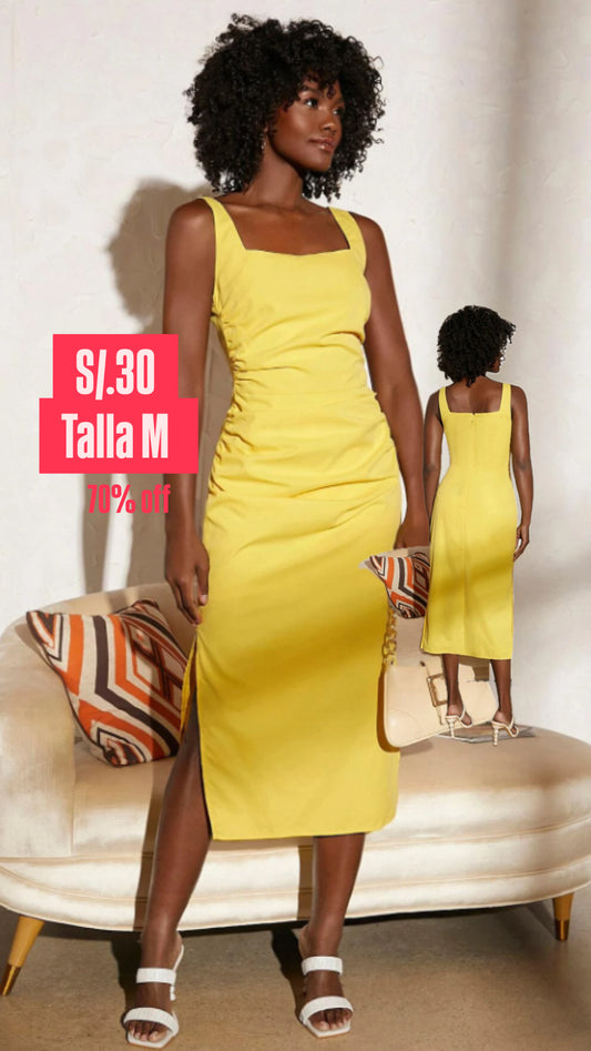 Vestido tank de muslo con abertura fruncido